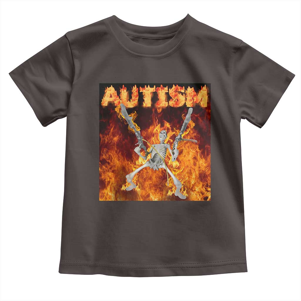 Autism Skeleton Meme Toddler T Shirt TS10 Dark Chocolate Print Your Wear