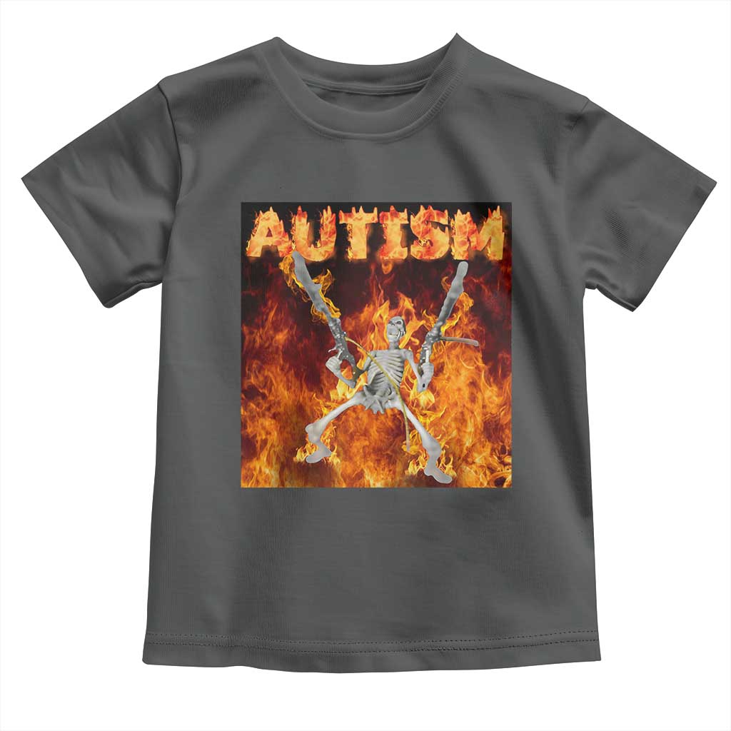 Autism Skeleton Meme Toddler T Shirt TS10 Dark Heather Print Your Wear