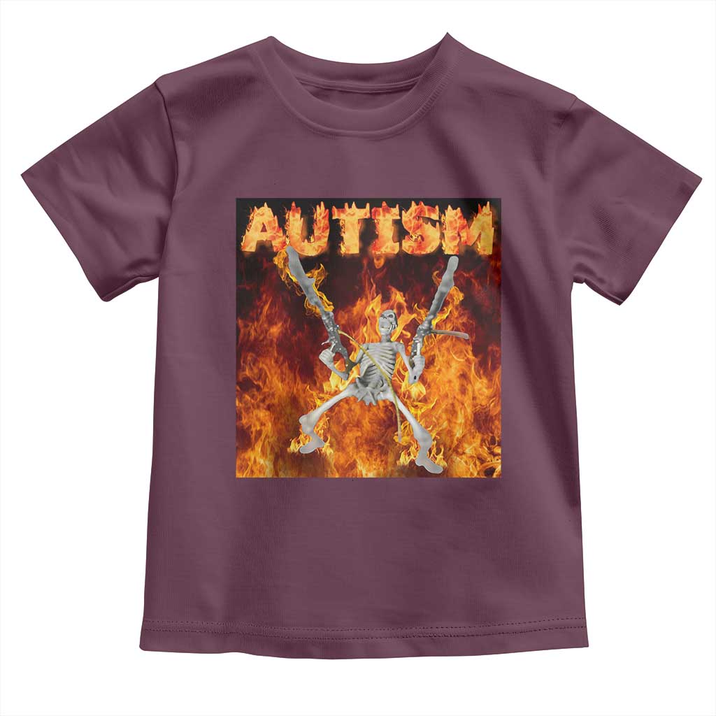 Autism Skeleton Meme Toddler T Shirt TS10 Maroon Print Your Wear