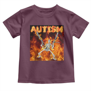 Autism Skeleton Meme Toddler T Shirt TS10 Maroon Print Your Wear