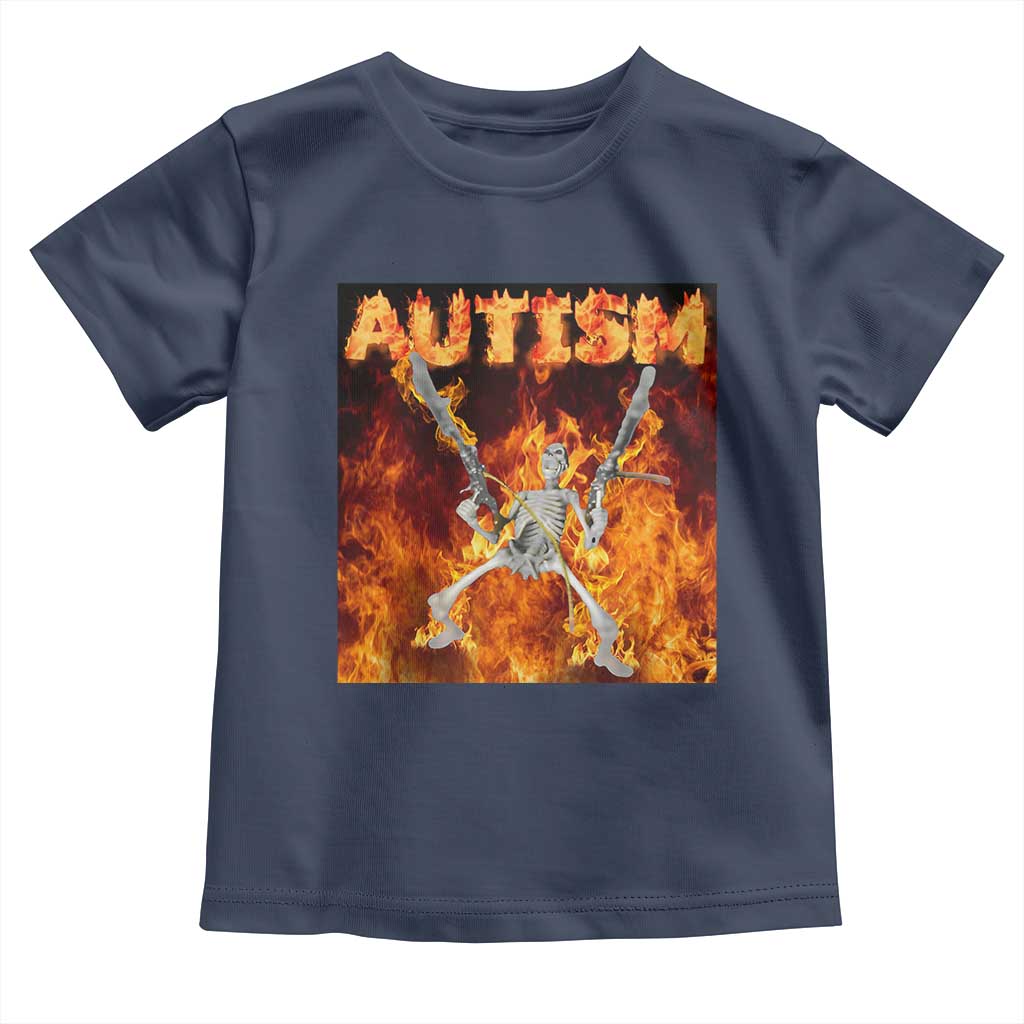 Autism Skeleton Meme Toddler T Shirt TS10 Navy Print Your Wear