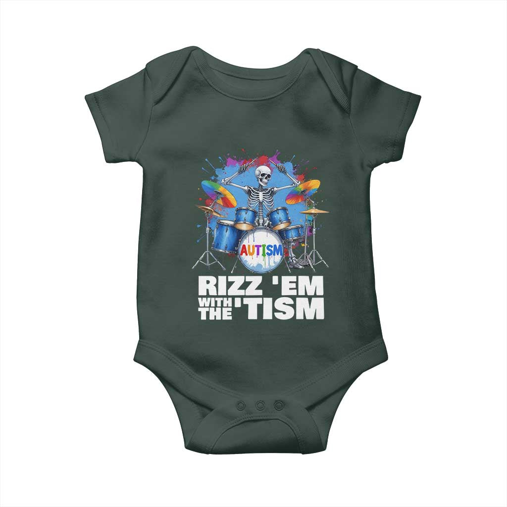 Autism Skeleton Meme Baby Onesie Rizz Em With The Tism Meme Autistic Drummer TS10 Print Your Wear