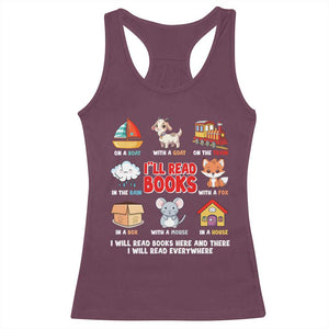 I Will Read Books On A Boat & Everywhere Reading Gifts Racerback Tank Top TS10 Maroon Print Your Wear