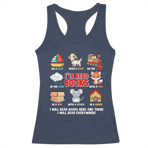 I Will Read Books On A Boat & Everywhere Reading Gifts Racerback Tank Top TS10 Navy Print Your Wear