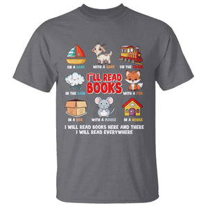 I Will Read Books On A Boat & Everywhere Reading Gifts T Shirt TS10 Charcoal Print Your Wear