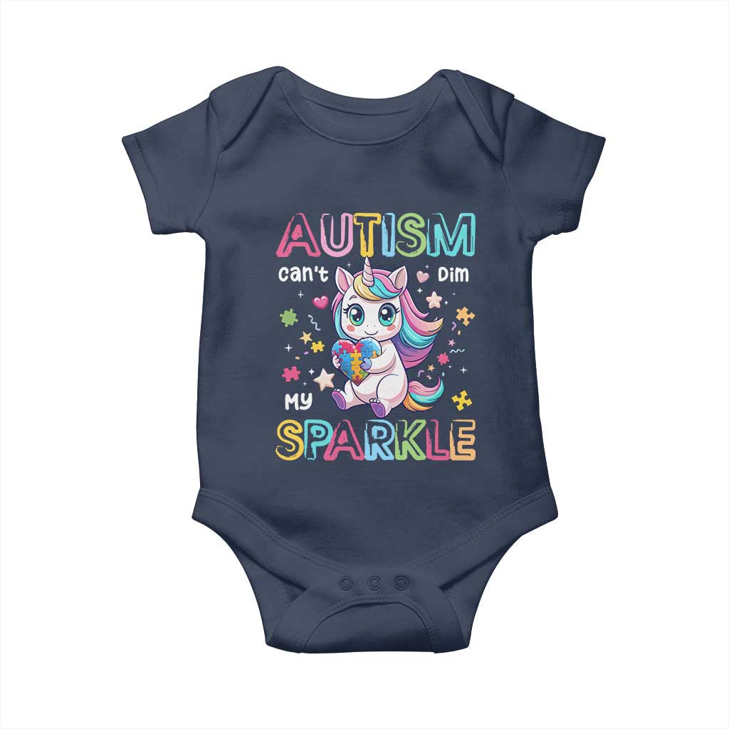 Autism Awareness Unicorn Baby Onesie For Autism Mom Girls TS10 Navy Print Your Wear