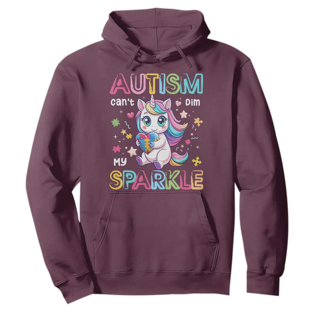 Autism Awareness Unicorn Hoodie For Autism Mom Girls TS10 Maroon Print Your Wear