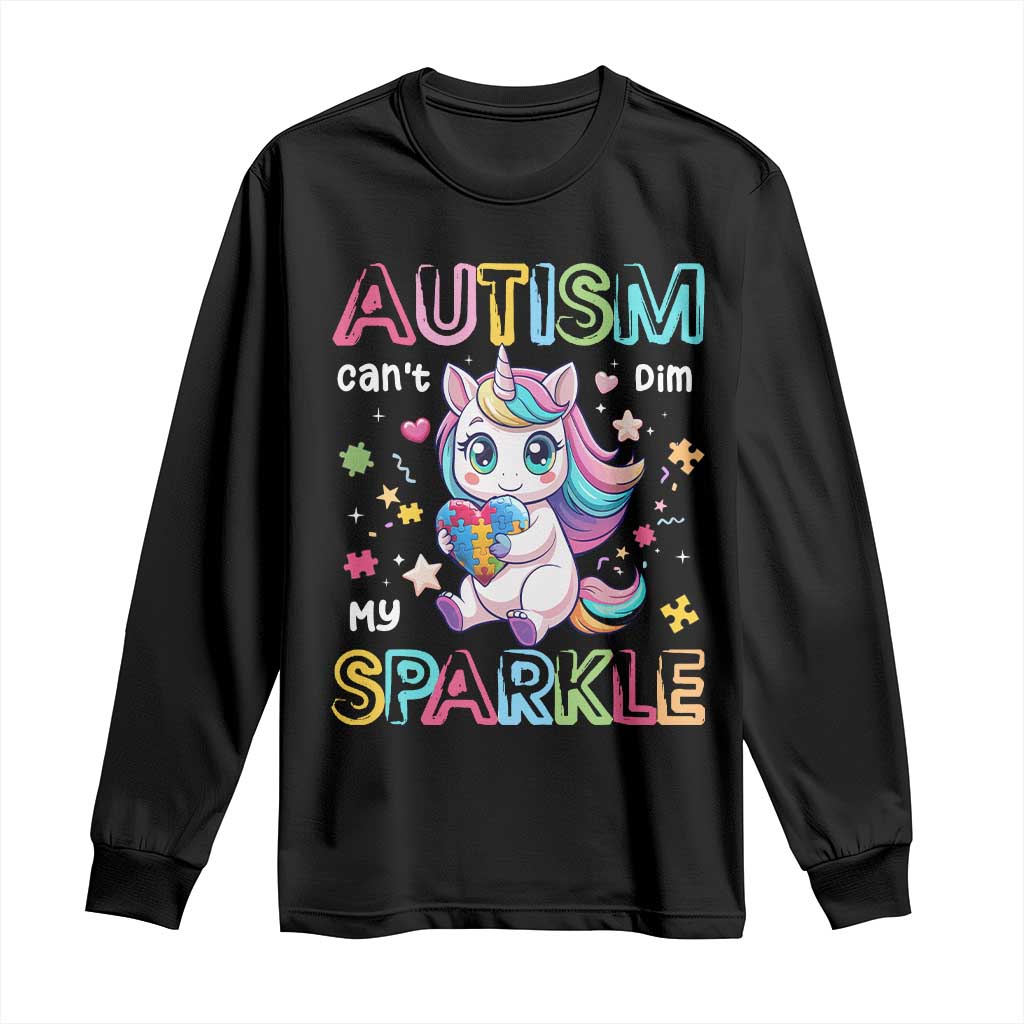 Autism Awareness Unicorn Long Sleeve Shirt For Autism Mom Girls TS10 Black Print Your Wear