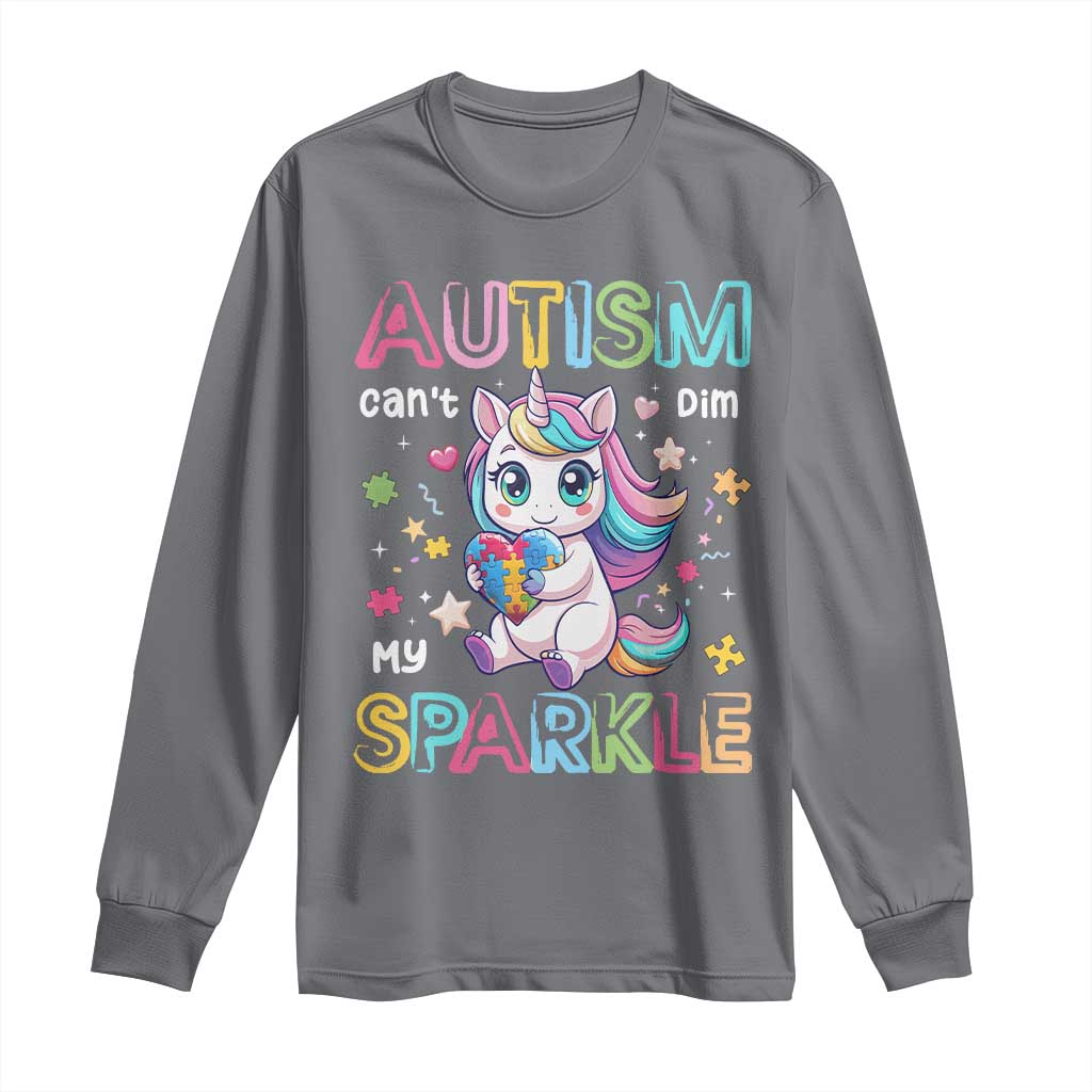 Autism Awareness Unicorn Long Sleeve Shirt For Autism Mom Girls TS10 Charcoal Print Your Wear