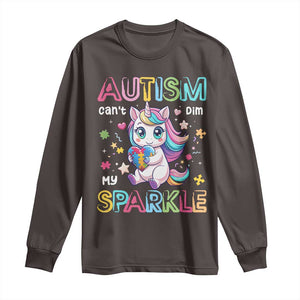 Autism Awareness Unicorn Long Sleeve Shirt For Autism Mom Girls TS10 Dark Chocolate Print Your Wear