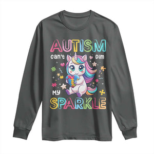 Autism Awareness Unicorn Long Sleeve Shirt For Autism Mom Girls TS10 Dark Heather Print Your Wear
