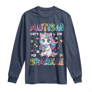 Autism Awareness Unicorn Long Sleeve Shirt For Autism Mom Girls TS10 Navy Print Your Wear