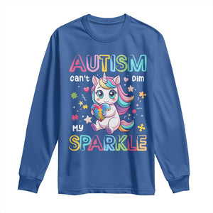 Autism Awareness Unicorn Long Sleeve Shirt For Autism Mom Girls TS10 Royal Blue Print Your Wear