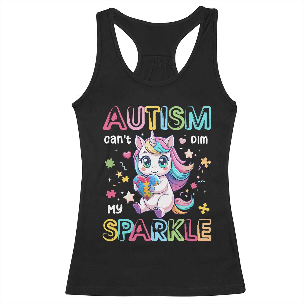Autism Awareness Unicorn Racerback Tank Top For Autism Mom Girls TS10 Black Print Your Wear