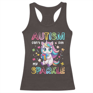 Autism Awareness Unicorn Racerback Tank Top For Autism Mom Girls TS10 Dark Chocolate Print Your Wear