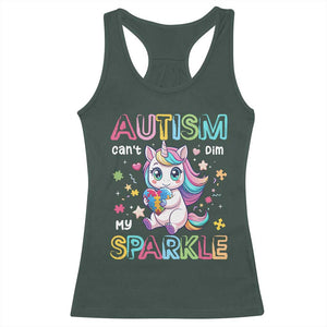 Autism Awareness Unicorn Racerback Tank Top For Autism Mom Girls TS10 Dark Forest Green Print Your Wear