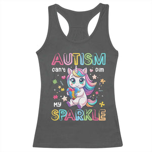 Autism Awareness Unicorn Racerback Tank Top For Autism Mom Girls TS10 Dark Heather Print Your Wear