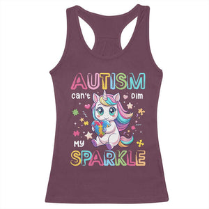 Autism Awareness Unicorn Racerback Tank Top For Autism Mom Girls TS10 Maroon Print Your Wear