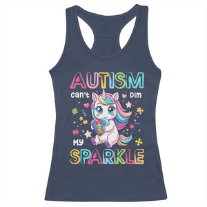 Autism Awareness Unicorn Racerback Tank Top For Autism Mom Girls TS10 Navy Print Your Wear