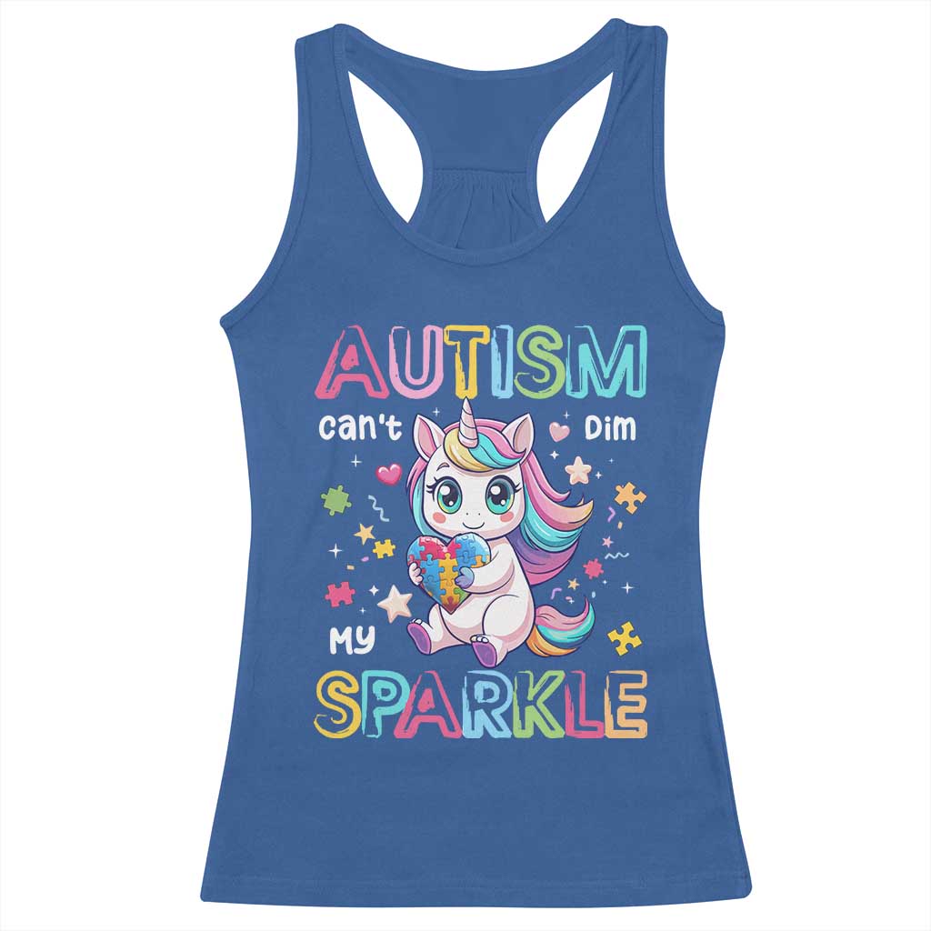 Autism Awareness Unicorn Racerback Tank Top For Autism Mom Girls TS10 Royal Blue Print Your Wear
