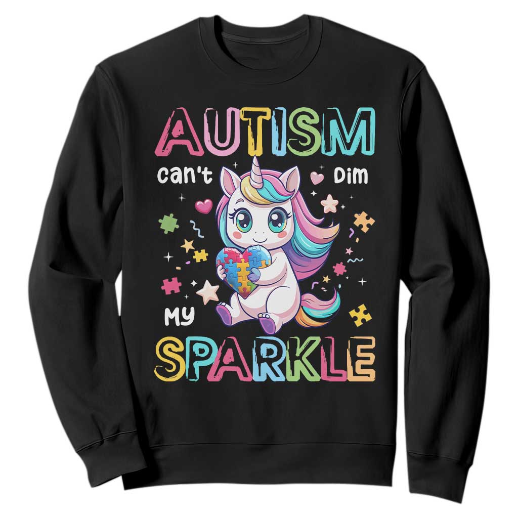 Autism Awareness Unicorn Sweatshirt For Autism Mom Girls TS10 Black Print Your Wear