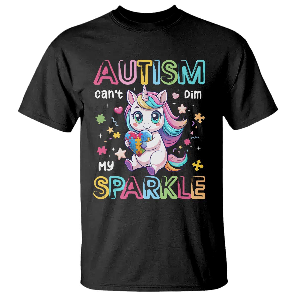 Autism Awareness Unicorn T Shirt For Autism Mom Girls TS10 Black Print Your Wear
