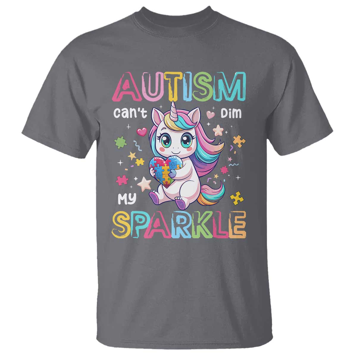 Autism Awareness Unicorn T Shirt For Autism Mom Girls TS10 Charcoal Print Your Wear