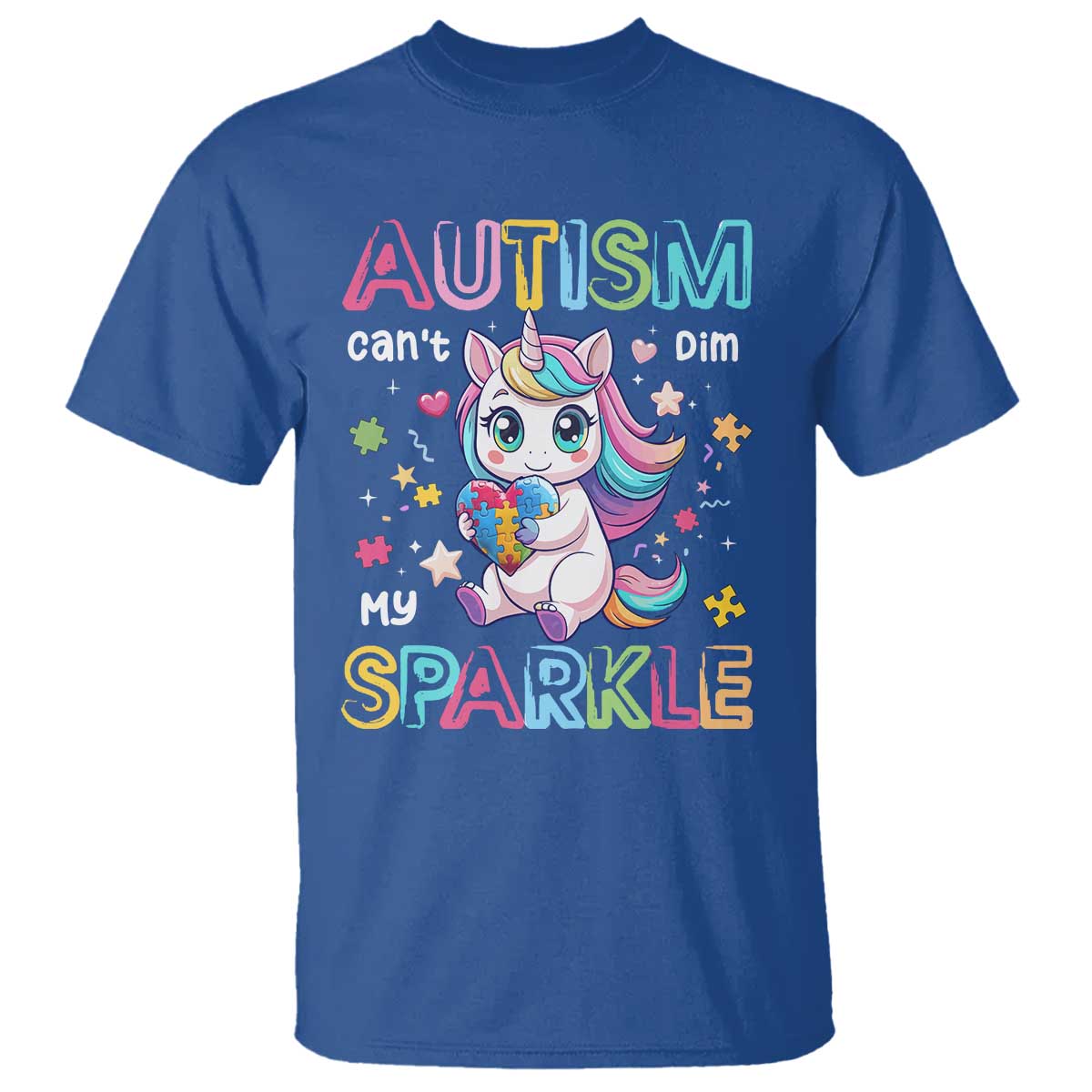 Autism Awareness Unicorn T Shirt For Autism Mom Girls TS10 Royal Blue Print Your Wear