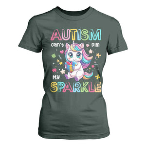Autism Awareness Unicorn T Shirt For Women For Autism Mom Girls TS10 Dark Forest Green Print Your Wear