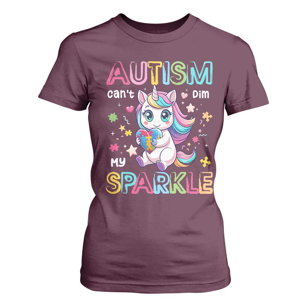 Autism Awareness Unicorn T Shirt For Women For Autism Mom Girls TS10 Maroon Print Your Wear