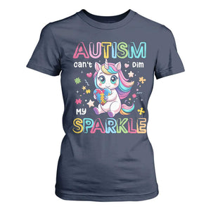 Autism Awareness Unicorn T Shirt For Women For Autism Mom Girls TS10 Navy Print Your Wear