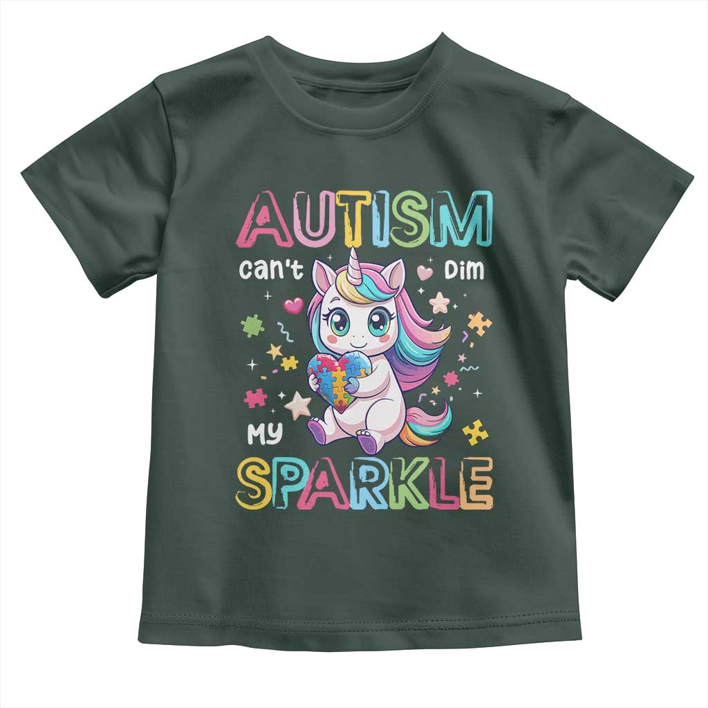 Autism Awareness Unicorn Toddler T Shirt For Autism Mom Girls TS10 Dark Forest Green Print Your Wear
