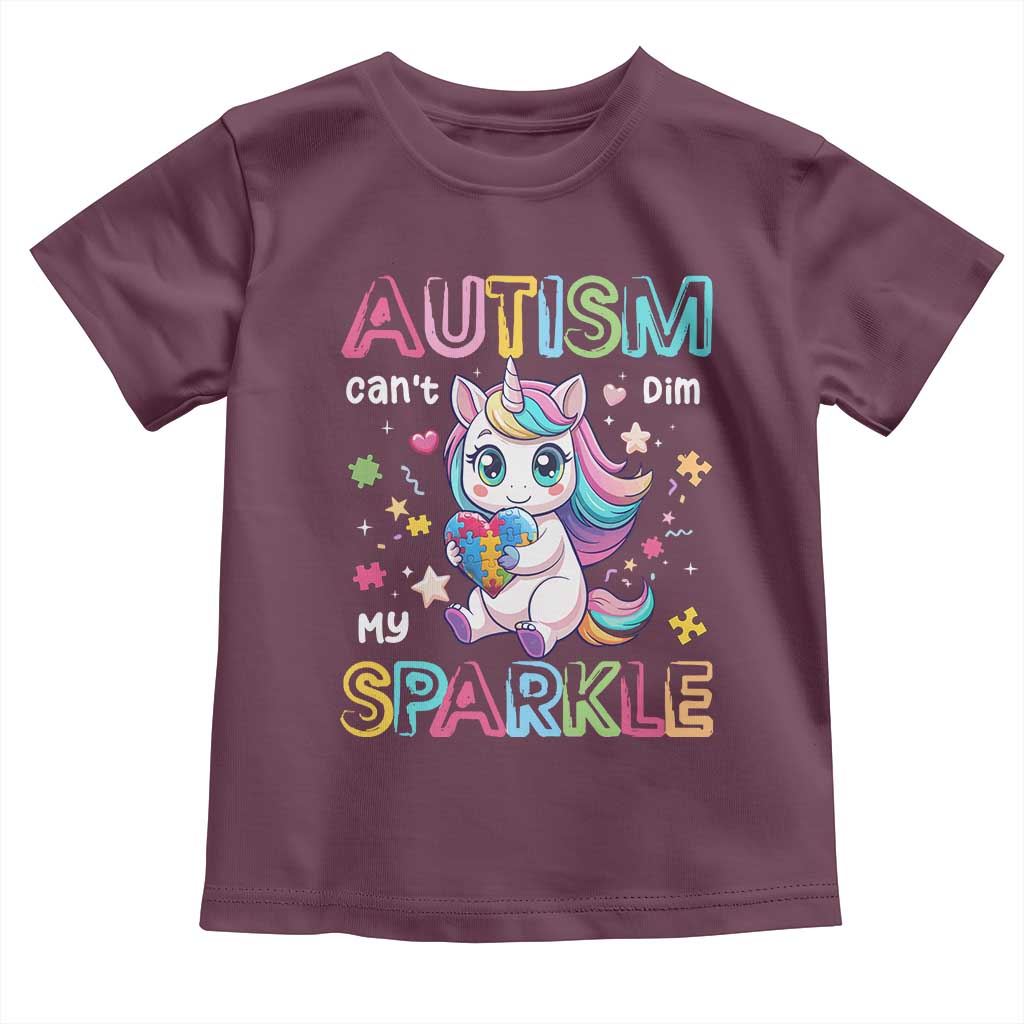 Autism Awareness Unicorn Toddler T Shirt For Autism Mom Girls TS10 Maroon Print Your Wear