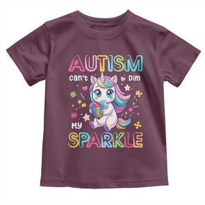 Autism Awareness Unicorn Toddler T Shirt For Autism Mom Girls TS10 Maroon Print Your Wear