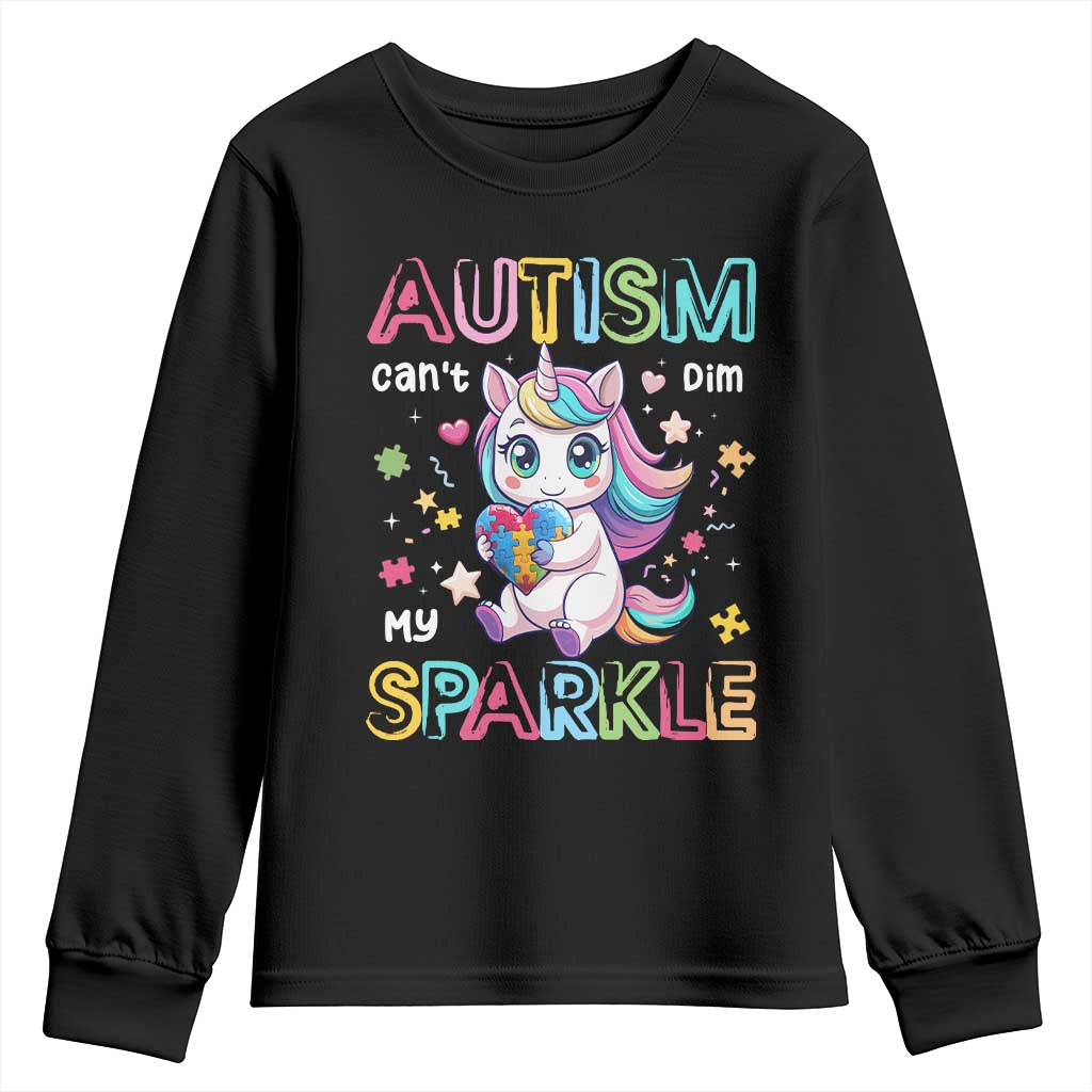 Autism Awareness Unicorn Youth Sweatshirt For Autism Mom Girls TS10 Black Print Your Wear