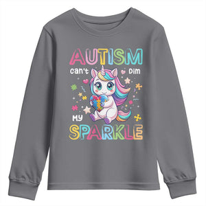 Autism Awareness Unicorn Youth Sweatshirt For Autism Mom Girls TS10 Charcoal Print Your Wear