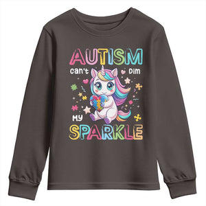 Autism Awareness Unicorn Youth Sweatshirt For Autism Mom Girls TS10 Dark Chocolate Print Your Wear
