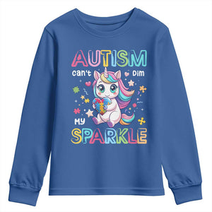 Autism Awareness Unicorn Youth Sweatshirt For Autism Mom Girls TS10 Royal Blue Print Your Wear