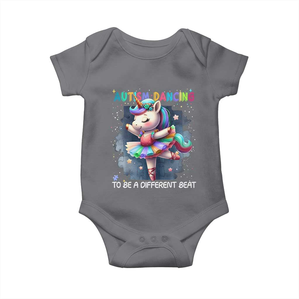 Autism Awareness Unicorn Baby Onesie Ballet Dancing To A Different Beat TS10 Charcoal Print Your Wear