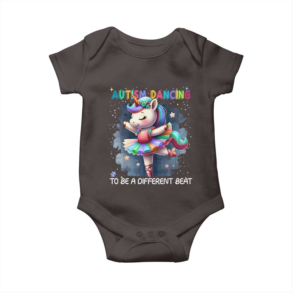 Autism Awareness Unicorn Baby Onesie Ballet Dancing To A Different Beat TS10 Dark Chocolate Print Your Wear