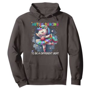 Autism Awareness Unicorn Hoodie Ballet Dancing To A Different Beat TS10 Dark Chocolate Print Your Wear