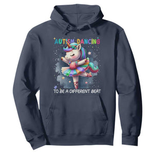 Autism Awareness Unicorn Hoodie Ballet Dancing To A Different Beat TS10 Navy Print Your Wear