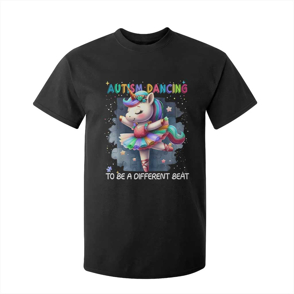 Autism Awareness Unicorn T Shirt For Kid Ballet Dancing To A Different Beat TS10 Black Print Your Wear