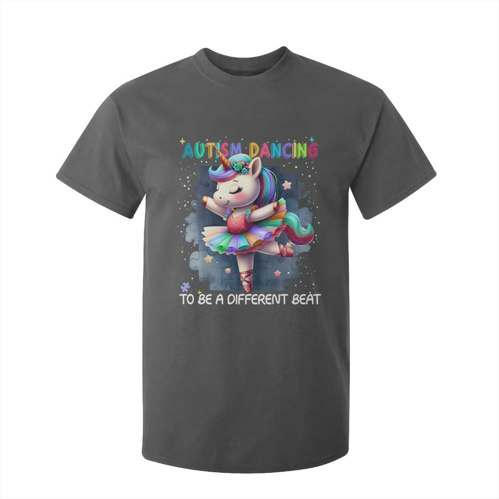 Autism Awareness Unicorn T Shirt For Kid Ballet Dancing To A Different Beat TS10 Dark Heather Print Your Wear