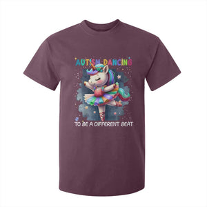 Autism Awareness Unicorn T Shirt For Kid Ballet Dancing To A Different Beat TS10 Maroon Print Your Wear