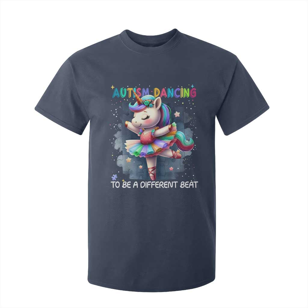 Autism Awareness Unicorn T Shirt For Kid Ballet Dancing To A Different Beat TS10 Navy Print Your Wear