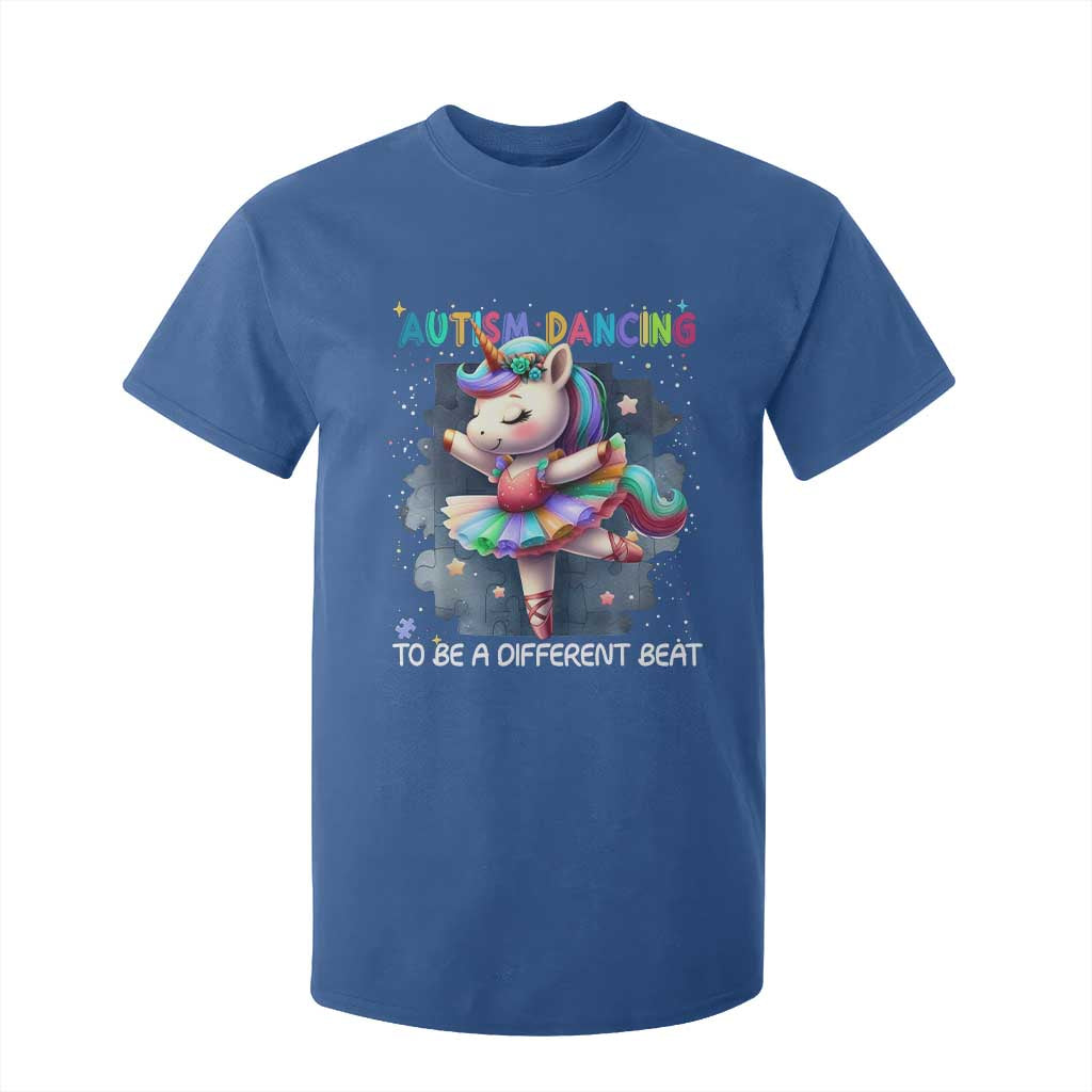 Autism Awareness Unicorn T Shirt For Kid Ballet Dancing To A Different Beat TS10 Royal Blue Print Your Wear