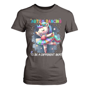 Autism Awareness Unicorn T Shirt For Women Ballet Dancing To A Different Beat TS10 Dark Chocolate Print Your Wear