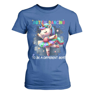 Autism Awareness Unicorn T Shirt For Women Ballet Dancing To A Different Beat TS10 Royal Blue Print Your Wear