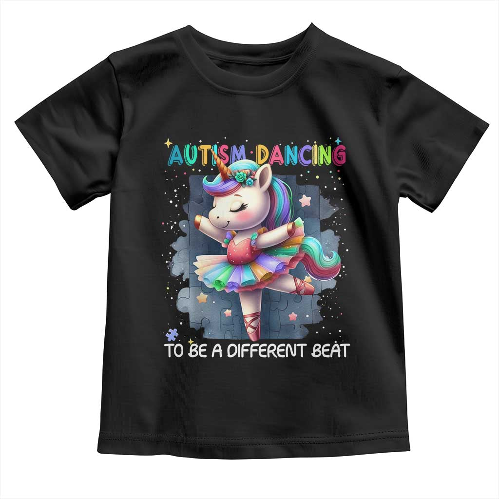 Autism Awareness Unicorn Toddler T Shirt Ballet Dancing To A Different Beat TS10 Black Print Your Wear